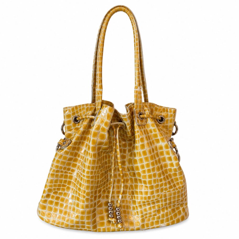 Y2K Charles David Croc Embossed Bucket Bag ✨